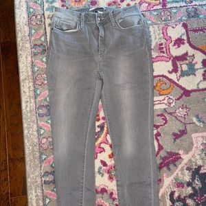 High rise skinny crop grey jeans.